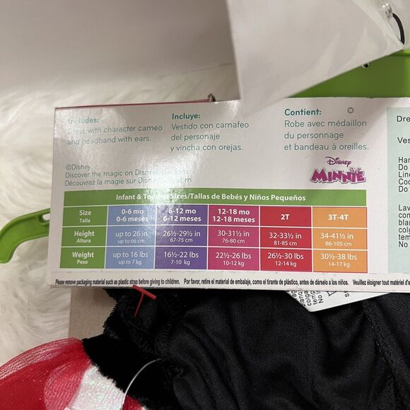 Halloween Disney Baby 2pc Red Minnie Mouse Infant Costume Disguise Sz 12-18 Mo - Picture 7 of 8